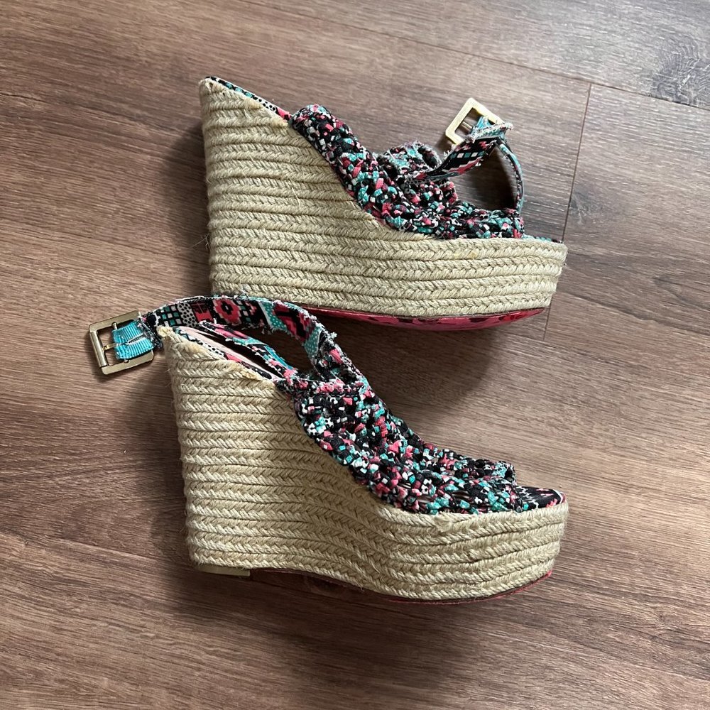 Betsey Johnson Beckeyy Braided Platform Jute Sandals Sz 8.5 - Picture 6 of 15
